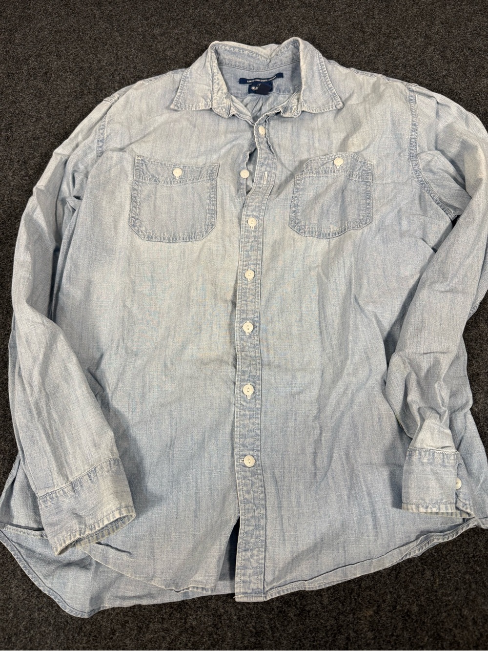 Old Navy Light Blue Denim Button-Front Shirt